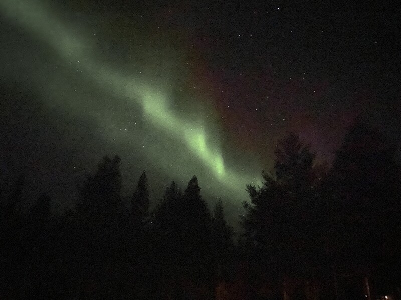 Norrsken, onsdag natt, 
2023-09-13 kl 23:04.
Fotat på gården i Jouentaus, Ullatti. 
Foto: Amis 